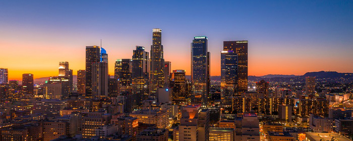 Los Angeles skyline at night