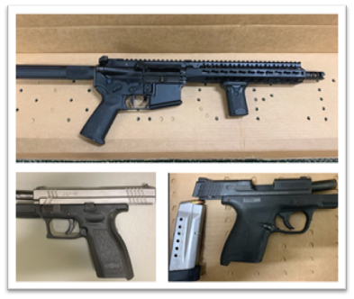 Various firearms.