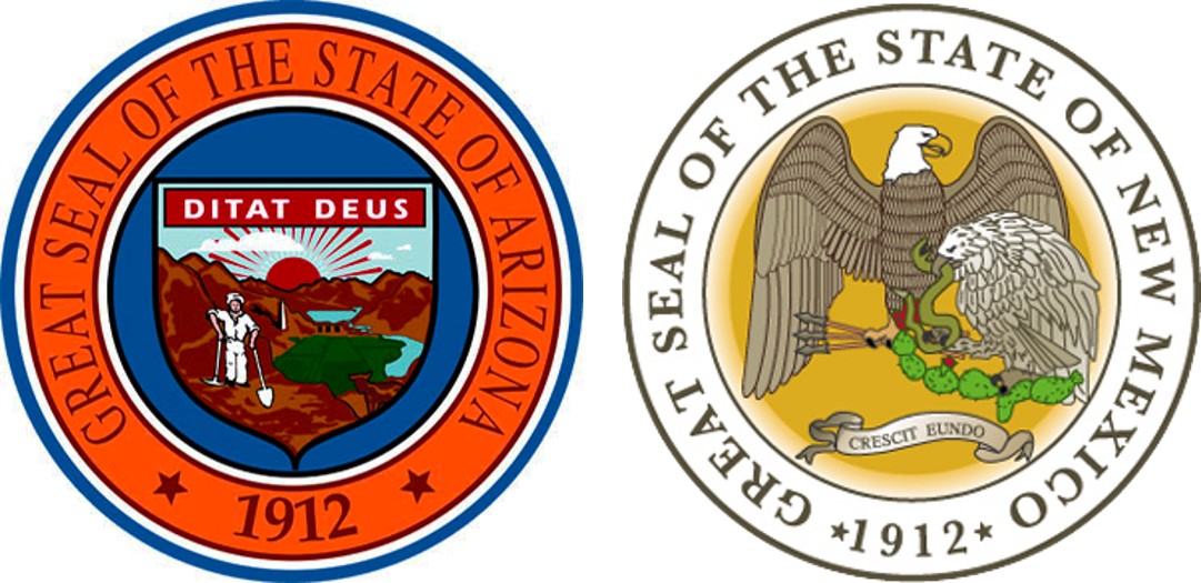 State seals for Arizona and New Mexico
