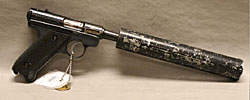 Image of a Ruger Standard 22cal with silencer