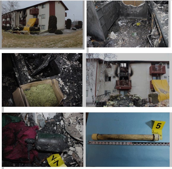 Pictures of an apartrment after a fire.