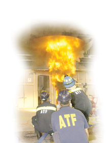 ATF Fire Fighters at a burn scene