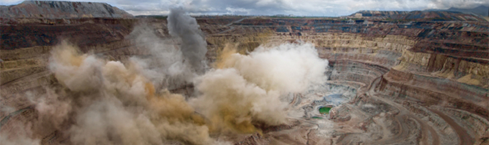Explosion in an open mine