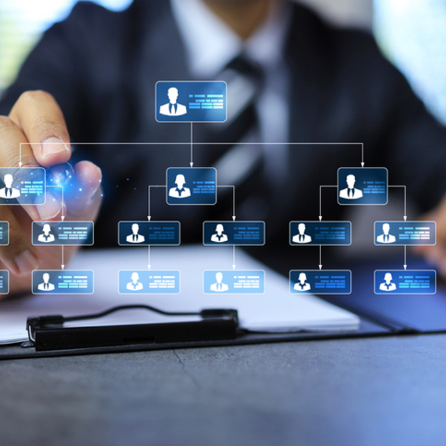 Stock photo showing an organization chart