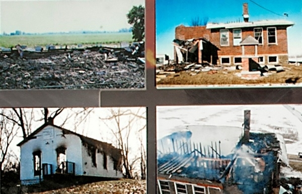 Four burned down churches