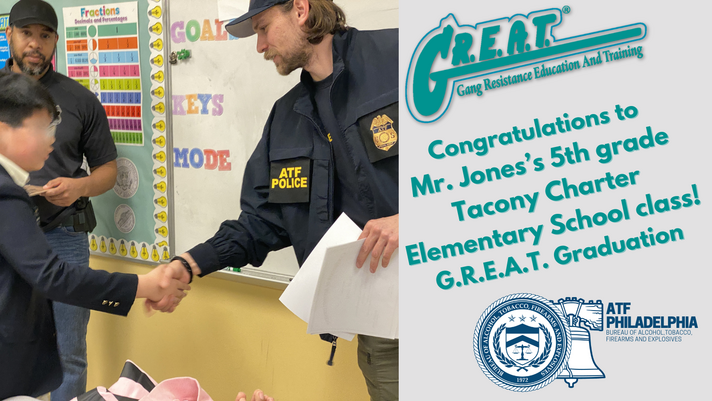 Congratulations to Mr. Jones's 5th grade Tacony Charter Elementary School class! G.R.E.A.T. Graduation