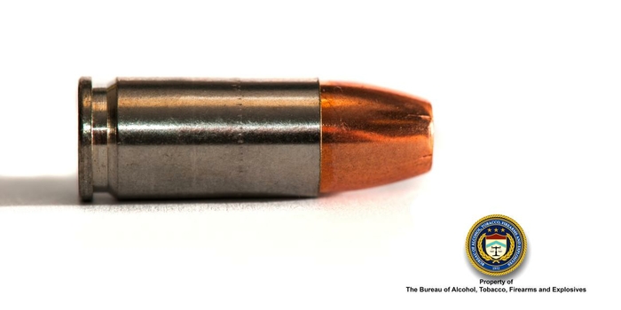 9 mm Hollow Point Bullet on its side