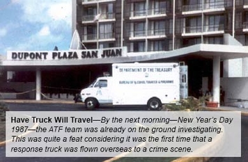NRT truck in front of Dupont Hotel San Juan Puerto Rico