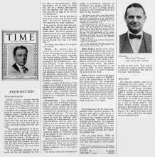 News article clipping from TIME Magazine, Aug. 3, 1925, Volume IV, Number 5