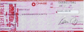 Check used in money laundering scheme