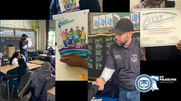 ATF Special Agent Michael Baldwin congratulates his class at their Gang Resistance Education and Training (G.R.E.A.T.) program graduation.