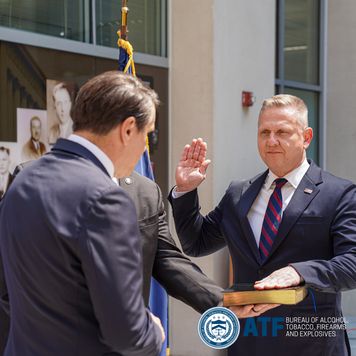 Director Robert Cekada being sworn in at ATF Headquarters