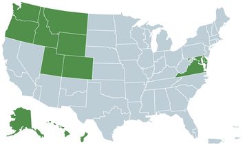 U.S. map showing the areas covered by phase two of ATF's Body Worn Camera Program.