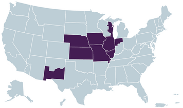 U.S. map showing the areas covered by phase three of ATF's Body Worn Camera Program.