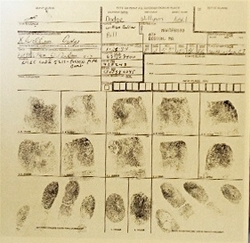 Grand Dragon William Dodge's booking fingerprints