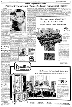 News article from The San Antonio Light, titled Obscure Federal Unit Home of Classic Undercover Agents