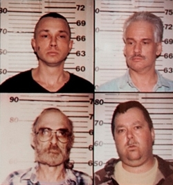 Arrest photos of four white, male extremist members