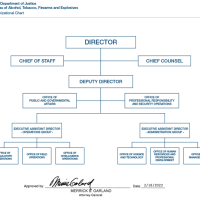 ATF's organizational structure shown in a hierarchy chart