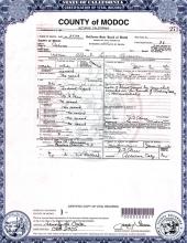 Image of Albert L. Brown's certificate of death
