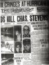Image of newspaper article with headline, Wounds Kill Charles Stevens (Page 2 of 2)