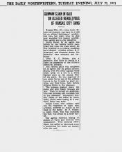 Newspaper - Image of The Daily Northwestern article, dated July 21, 1931