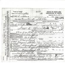 Image of Hunter R. Stotler's certificate of death