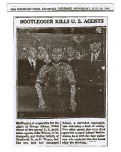 Image from the Kingsport Times, dated July 29, 1931, with photo headline: Bootlegger Kills U.S. Agents