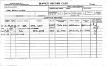 Image of a service record card for Lamar W. York