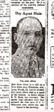 Image of newspaper photograph of Dry Agent Slain