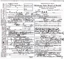Image of Otto P. Butler's certificate of death