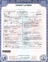 Image of Robert D. Freeman's certificate of death
