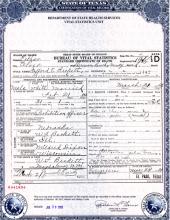 Death Certificate of Stafford Beckett
