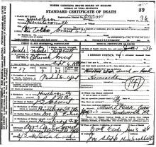 Image of Vaughn E Grant certificate of death