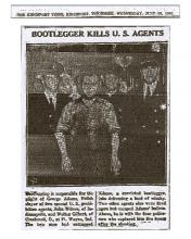 Image from The Kingsport Times, dated, July 29, 1931, with photo and headline: Bootlegger Kills U.S. Agents