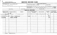 Image of Wesley A Faser's service record card