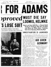 Image of newspaper article with headline: Must Die Say Loomis, Helmke
