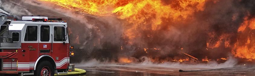 Firetruck at the scene of a fire