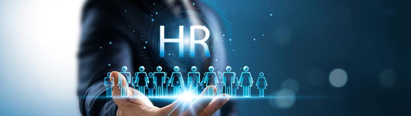 Executive touches human resource network structure - HR, effective management and recruitment of HR,