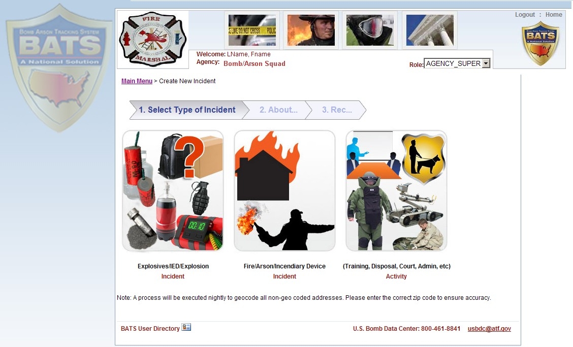 Top section of the BATS short form