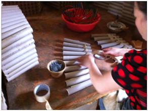 Explosives on a table