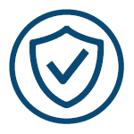 Icon with a shield and checkmark inside