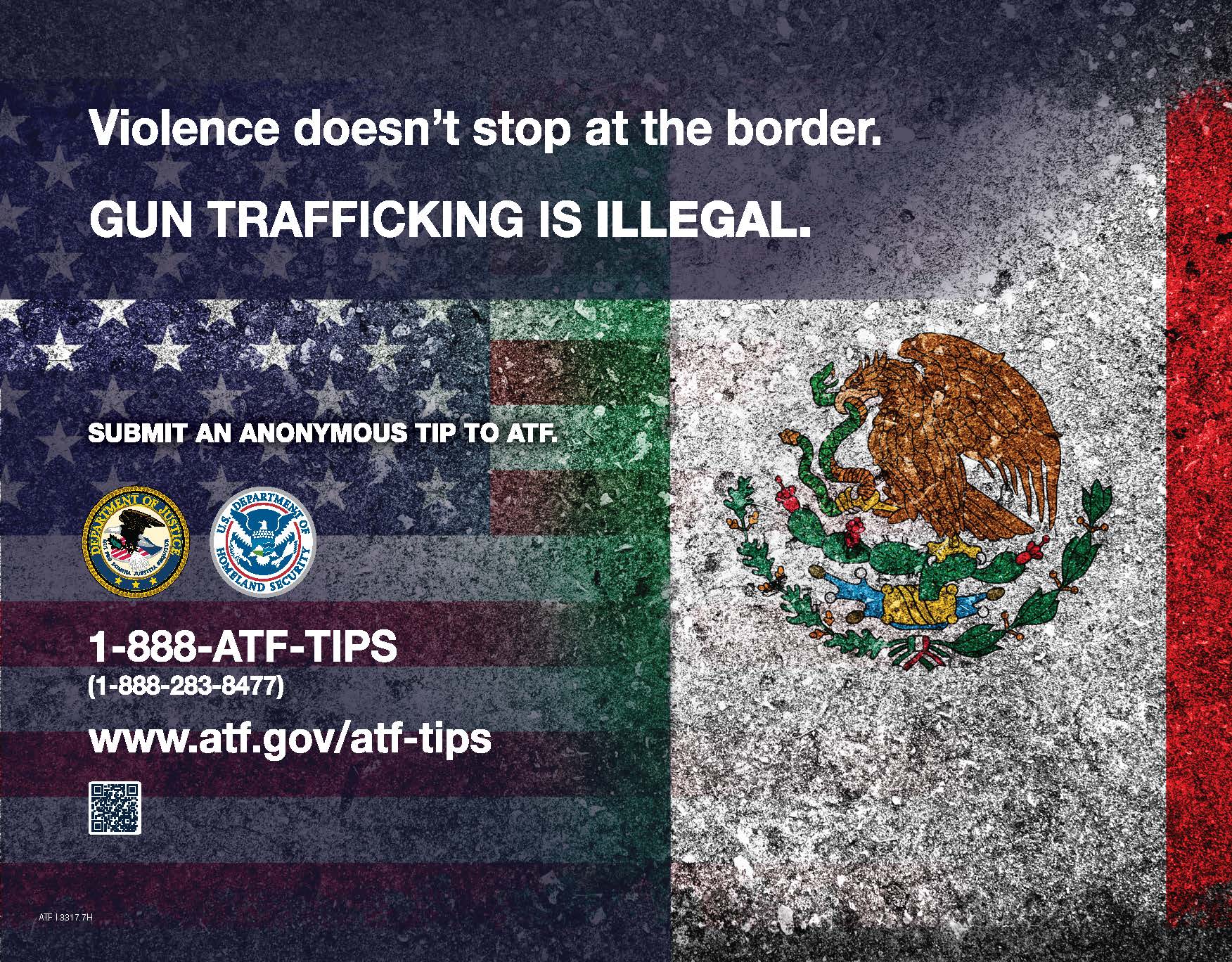 ATF I 3317.7H - Anti-Firearms Trafficking Poster: Faded Country Flags
