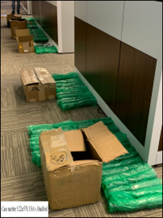 Seized boxes of gun parts.