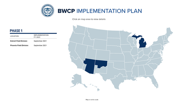 Body worn camera implementation map phase 1
