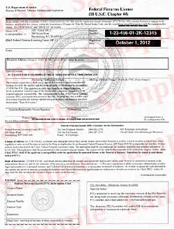 Sample Federal Firearms License Form