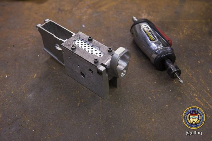 Attached milling template for fire control cavity