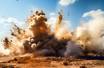 Detonator blast in the desert
