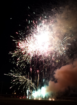 Fireworks being launched during a fireworks display show